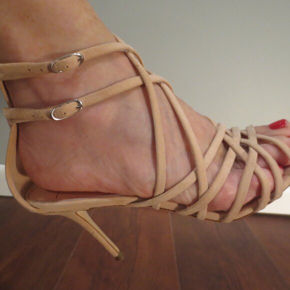 NNB GIUSEPPE ZANOTTI Pink Suede High Heel Sandals - Picture 3 of 8
